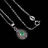 Підвіска. Натуральний смарагд, сапфір і рубін. Срібло 925., фото 2