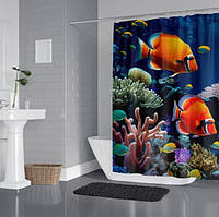 Тканинна шторка для ванної кімнати Under Water Tropic home, розмір 180х200 см., Туреччина.