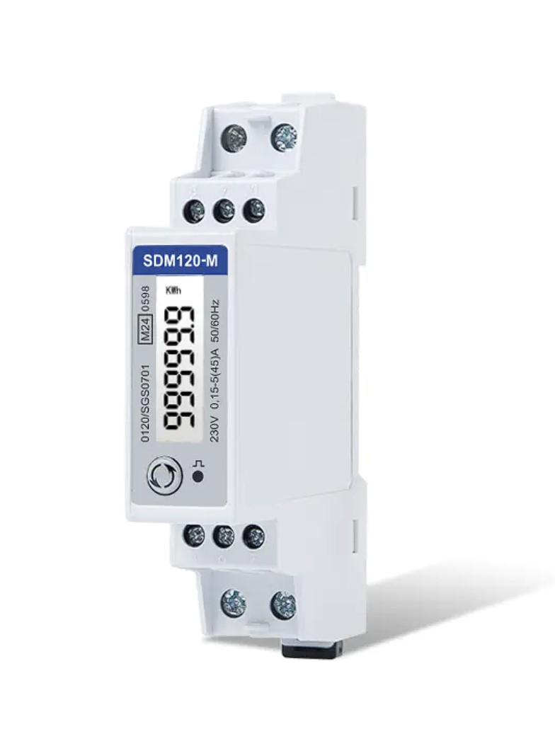 Електролічильник однофазний SDM120CTM, двотарифний, Modbus RS485, для DIN-рейки, фото 1