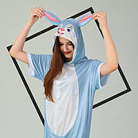 Летний кигуруми кролик с коротким рукавом на пуговицах и с карманами кегуруми 5016