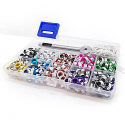 Набір люверсів з інструментом 3 мм по 100 шт. 10 Різних кольорів