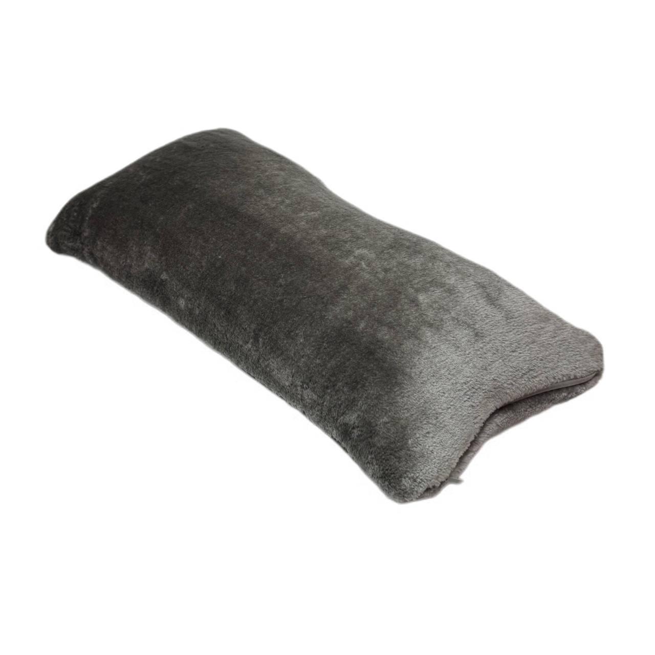 Махрова подушка підголовник Прямокутна для кушетки та масажного столу, розмір 20/40, колір темно-сірий, фото 1