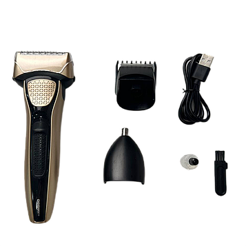 Електробритва Geemy GM-6726 портативна професійна з насадкам Золотий