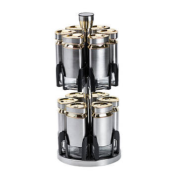 Набір баночок для спецій 12 шт. по 120 мл на підставці Карусель HP1327