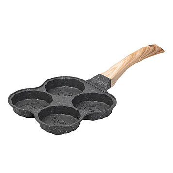 Сковорода для оладок, яєць, панкейків порційна на 4 секції антипригарна HP39576B