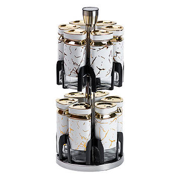 Набір для спецій на підставці карусель12 баночок по 120 мл HP1333