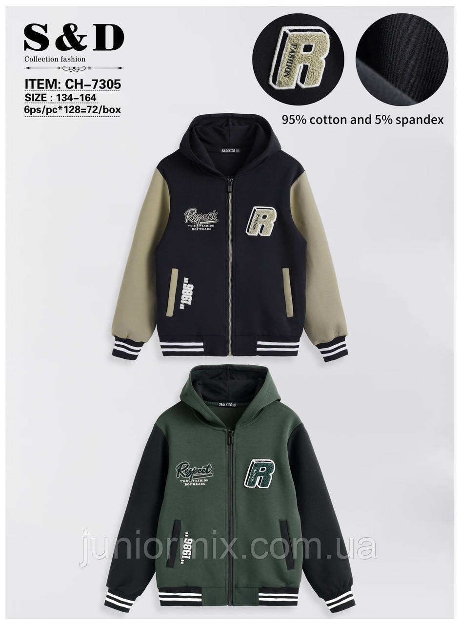 Підліткові трикотажні спортивні кофти для хлопчиків гуртом GRACE