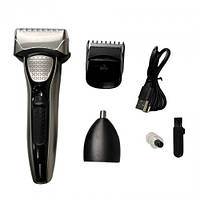 Електробритва Geemy GM-6726 портативна професійна з насадкам Золотий Сріблястий