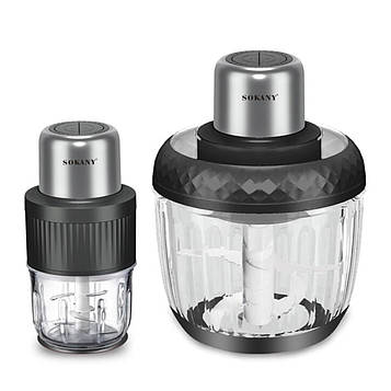 Чопер подрібнювач Sokany SKYM7032B 2в1 з чашами 0.5 і 1,5 літри 800 Вт