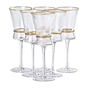 Набір з 6 келихів з високими тонкими ніжками, 300 мл, для вина HP-16-7