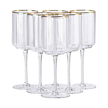 Набір з 6 високих келихів з тонкою ніжкою, 450 мл, для вина HP-16-13