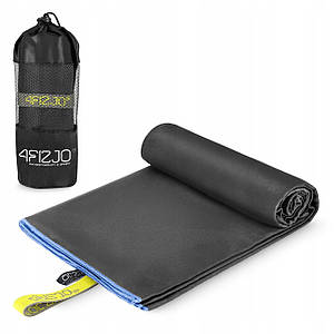 Рушник спортивний 4FIZJO XL 180 x 100 см з мікрофібри 4FJ0420 Gray/Sky Blue Poland