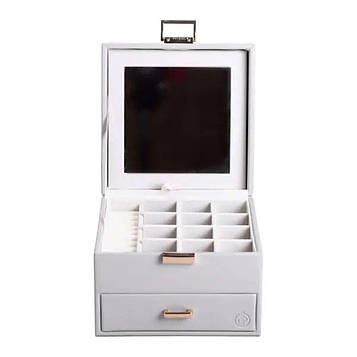 Скринька для прикрас з еко шкіри 2 яруси органайзер для ювелірних виробів HP-5-2G