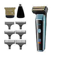 Електробритва-шейвер VGR V-366 з насадками синій