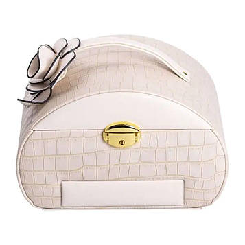 Скринька для прикрас з еко шкіри 3 яруси із замком органайзер для ювелірних виробів HP-5-21BE