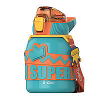 Дитячий термос 560 мл з нержавіючої сталі з ремінцем бірюзовий HPGM8852LBL