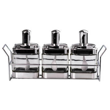 Банки для сипучих продуктів набір із 3 шт на металевій підставці HP531FS1030Y