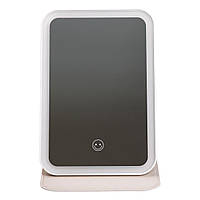 Дзеркало з лед підсвічуванням настільне складне 19.5х13.5 см косметичне для макіяжу Біле HP-10-8AP