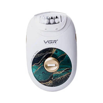 Епілятор жіночий акумуляторний 2 швидкості USB депілятор для тіла і ніг VGR V-706 Зелений