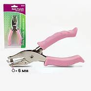 Дирокол Ø 6 мм - на один отвір - Прогумовані ручки - pink, фото 2