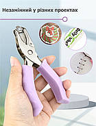 Дирокол Ø 6 мм - на один отвір - Прогумовані ручки - pink, фото 10