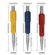 Керни для точної розмітки: 3 шт. (2.5/3.0/4.0 мм) - Набір кернерів по дереву та металу, фото 3