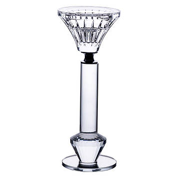 Підсвічник скляний на ніжці  6×17.3 см прозорий декоративний підсвічник на стіл HP-4-10S