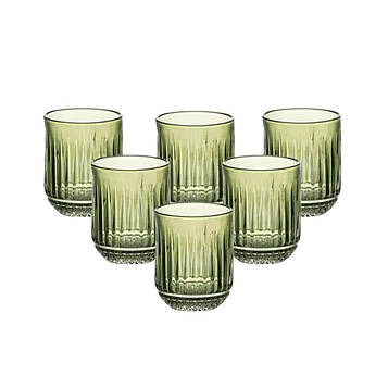 Набір склянок 6 штук по 250 мл скляні зелений HP4147