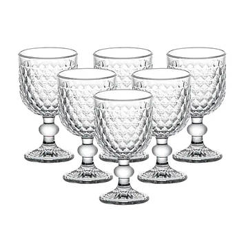 Набір келихів для вина 6 штук скляні HP4152