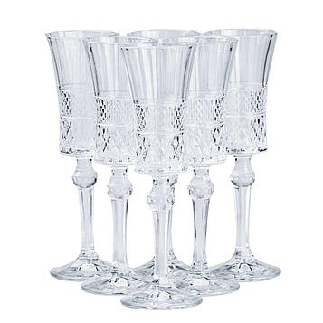 Келихи для шампанського на високій ніжці 6 штук по 145 мл HP51B