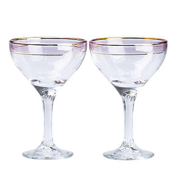 Набір келихів для коктейлів 2 штуки по 290 мл, рожеві HP546