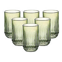 Набір склянок 6 штук 450 мл скляні зелений HP4146
