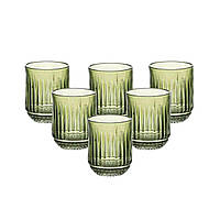 Набір склянок 6 штук по 250 мл скляні зелений HP4147