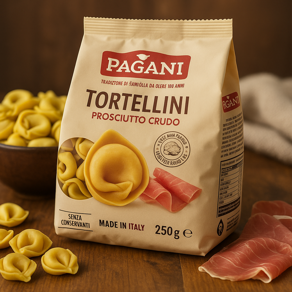 Тортелліні із прошутто "Pagani". 250 гр. Італія, фото 1