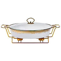 Настільна мармітниця 41х25х15.5 см марміт порцелянаовий для других страв 2 л HP1027