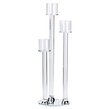 Підсвічник на 3 свічки скляний 36.5/47.0/56.5 см HP36564