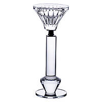 Підсвічник скляний на ніжці  6×17.3 см прозорий декоративний підсвічник на стіл HP-4-10S