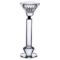 Підсвічник скляний на ніжці  6×19.5 см прозорий декоративний підсвічник на стіл HP-4-11M