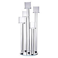 Підсвічник скляний на 5 свічок 20×56.5 см підсвічник декоративний прозорий на ніжці HP-4-16