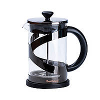 Чайник прозорий заварювальний з френч пресом 800 мл Чорний HP33540B