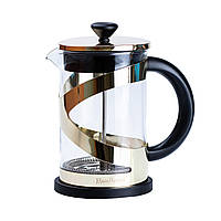 Чайник прозорий заварювальний з френч пресом 800 мл  Золотий HP33540PGL