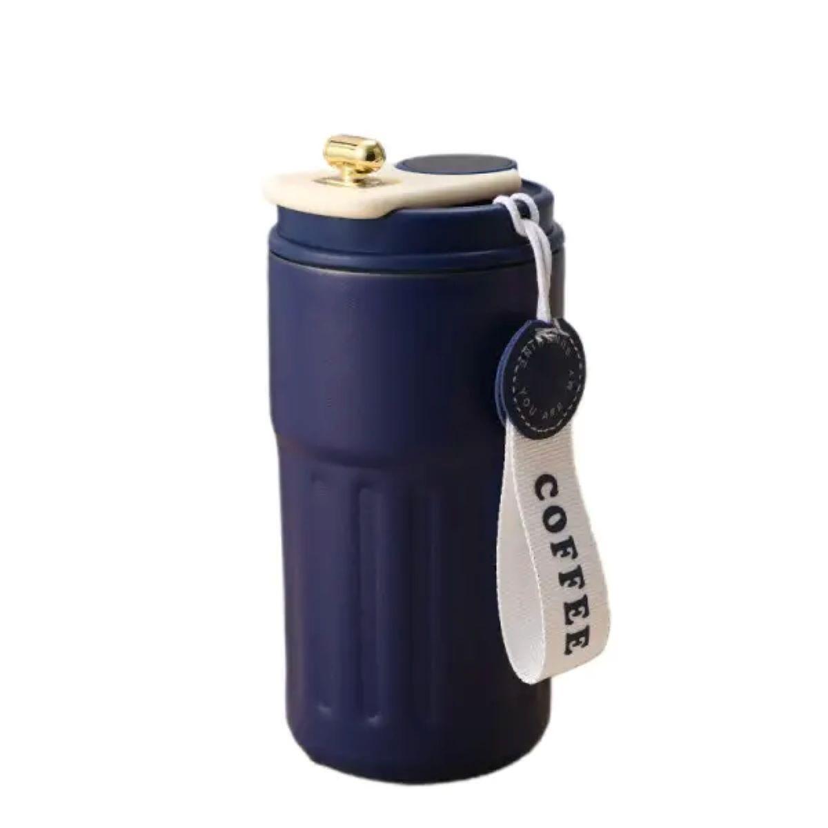 Термочашка Coffee з датчиком температури 500 мл синя HP-14-10BL, фото 1