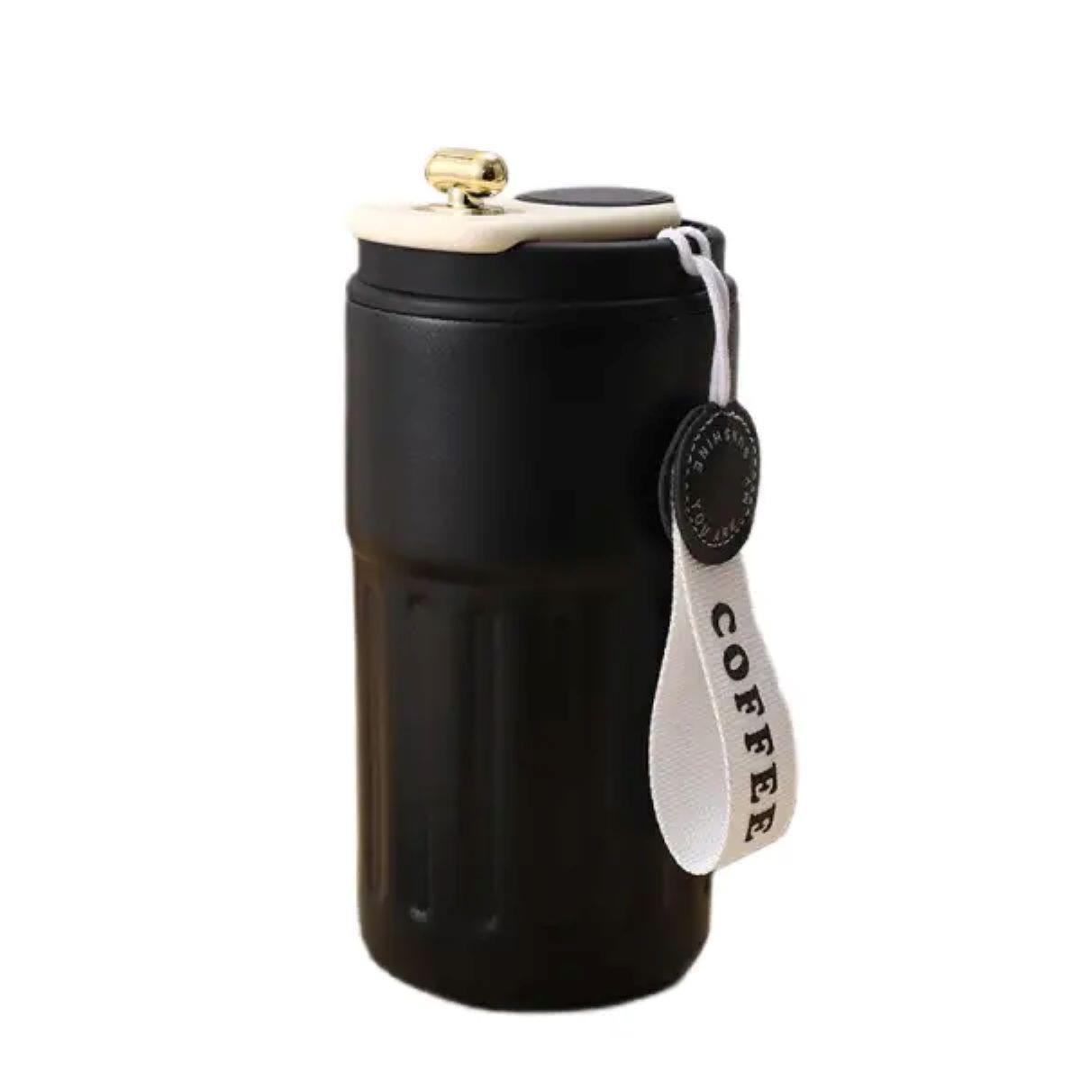 Термочашка Coffee з датчиком температури 500 мл чорна HP-14-10B, фото 1