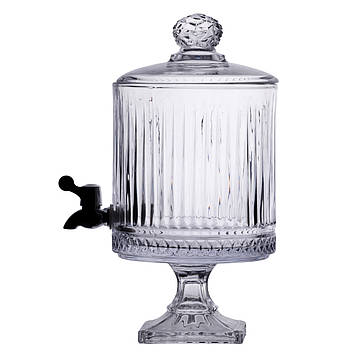 Лимонадниця з краном на підставці скляна 4.5 л лимонадник прозорий HP-19-1