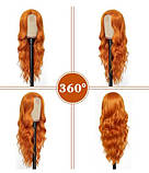 Перука на сітці довга хвиляста термоперука руда (SET-2292-18), фото 8