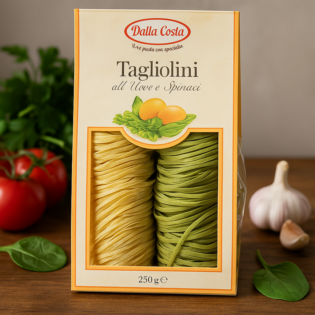 Тальятелле зі шпинатом та яйцем DALLA COSTA 250 гр. Італія, фото 1