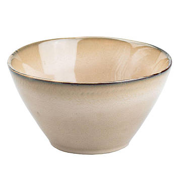 Тарілка глибока 500 мл кругла порцелянова бежева HP23382