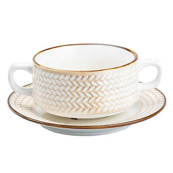 Тарілка для супу глибока 300 мл із блюдцем HP23388