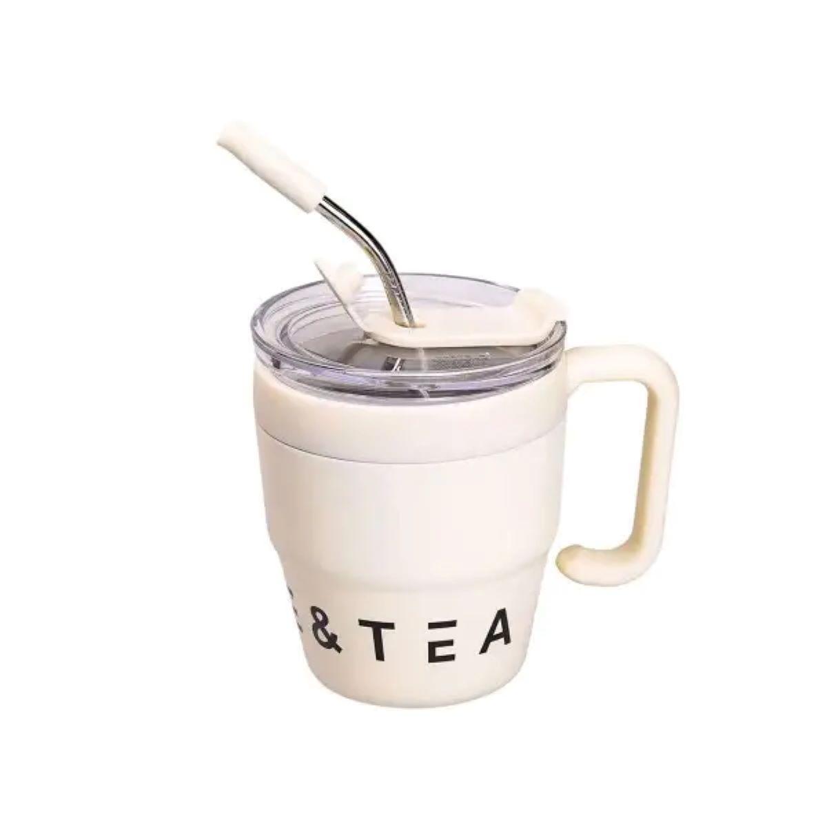 Термочашка Coffee & Tea з трубочкою бежева HP-14-23BE, фото 1