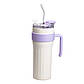 Термочашка Big Mac 1,2 л з трубочкою біла HP-14-24W, фото 4
